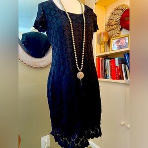 Eyelet lace summer dress size 12 black